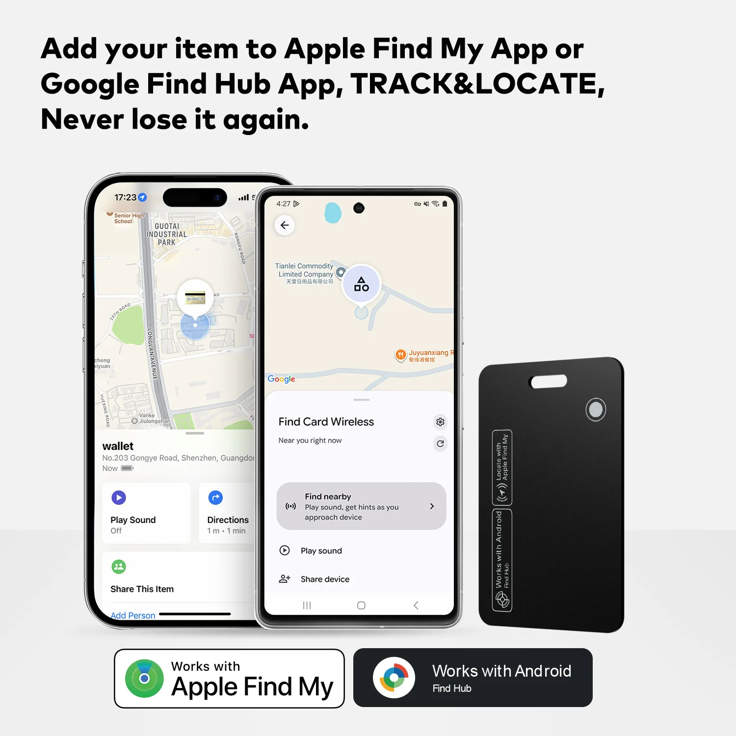

For iOS and Android ICARD ITAG Locator Global Positioning Finder Card Wallet Key Anti-Lost Tracker