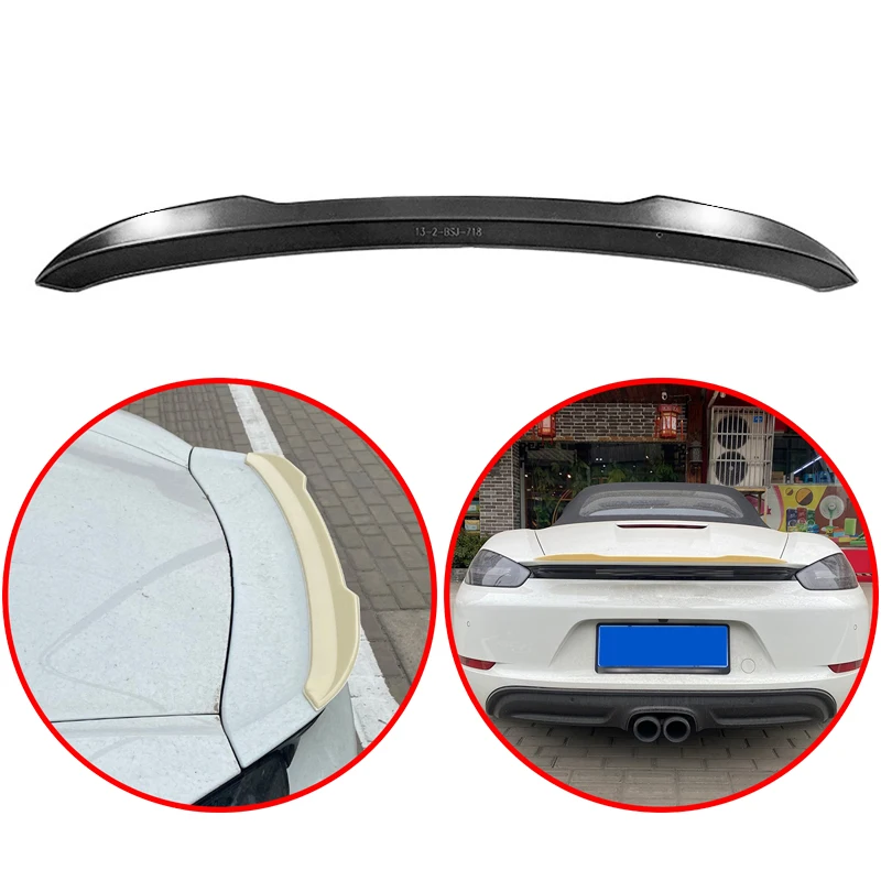 For Porsche 718 2016+ Boxster Glossy Black Or Carbon Fiber Look High Quality ABS Car Rear Wing Spoiler