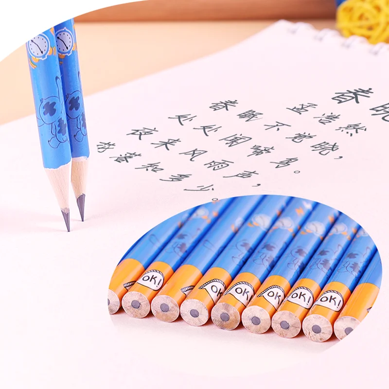 12Pcs Disney Stitch Pencils  Round Rod Cute Students Cartoon Girls Boys School Pens Office  School Supplies Educational Pencils