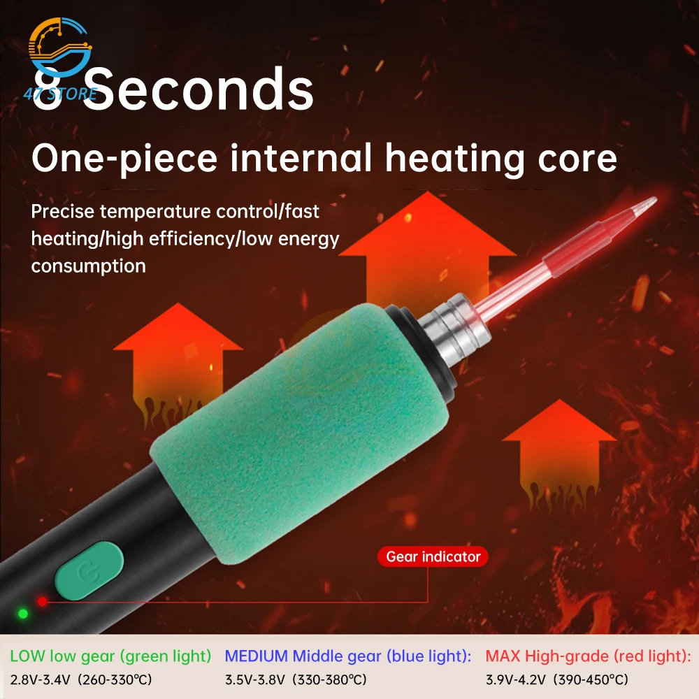 DC5V USB Soldering Iron Tool Pen Set Without Cable  Portable Household Type-C Interface 900mAh Battery Adjustable Temperature