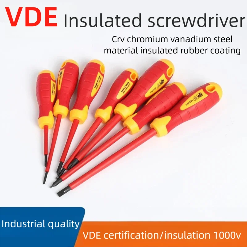 VDE Certified 1000V Insulated Screwdriver Set CRV Steel Magnetic Tip Cross PH1 PH2 Slotted SL0.8 SL1.2 Torx T15 T20 for Repair