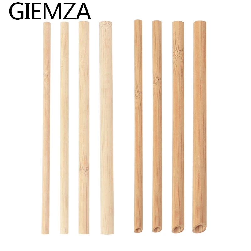 Фото GIEMZA 50 шт., оптовая продажа, заводская бамбуковая соломинка, деревянные соломинки для производителя напитков, многоразовая трубка, бесплатная доставка