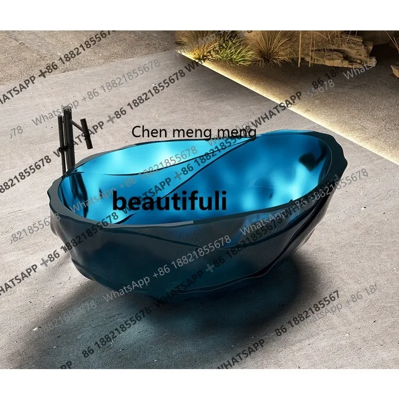 X  Freestanding bathtub hotel bathtub transparent color special-shaped