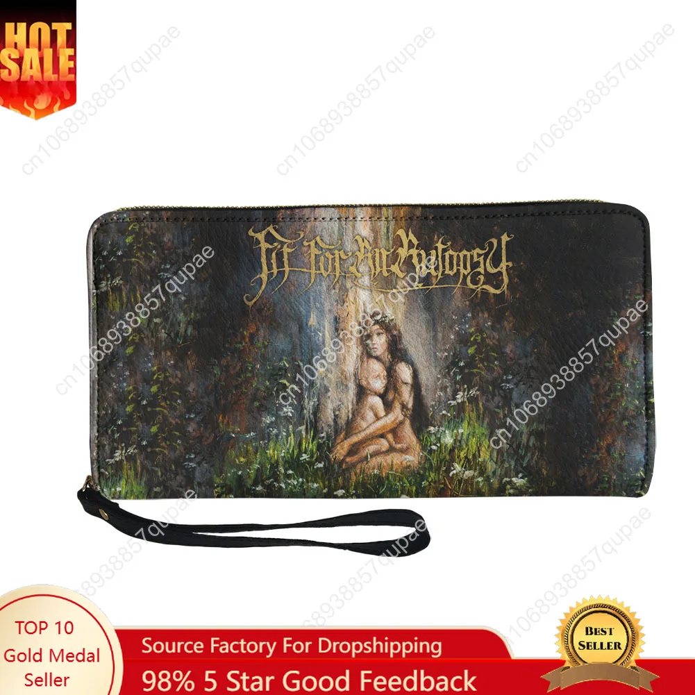 

Fit for an Autopsy Band Custom Wallet Purse Mens Womens Teenagers Zipper Long Wallets Double Print Portable Wallet Gift Bag