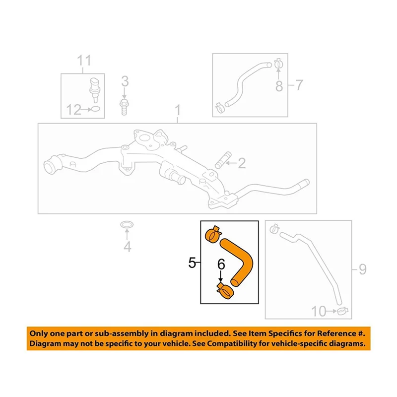 

10Set 11821AA660 21204AB230 11815AC360 PCV Hose Connector Assembly For Subaru Forester Impreza Legacy WRX 2011-2018