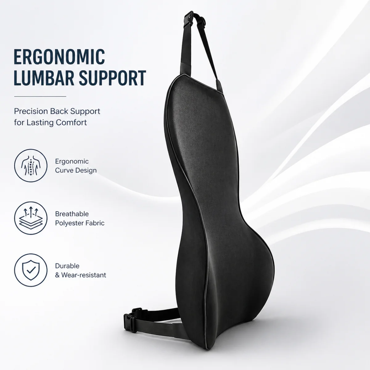 

Memory Foam Lumbar Support Pillow for Office Chair Car Back Gaming Chair, Lower Back Pain Relief, Office Home Essentials