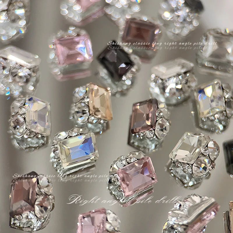 

5PCS 3D Right Angled Rectangle Crystal Nail Art Rhinestone Pile Jewelry Parts Accessories For Nails Decoration Manicure Supplies