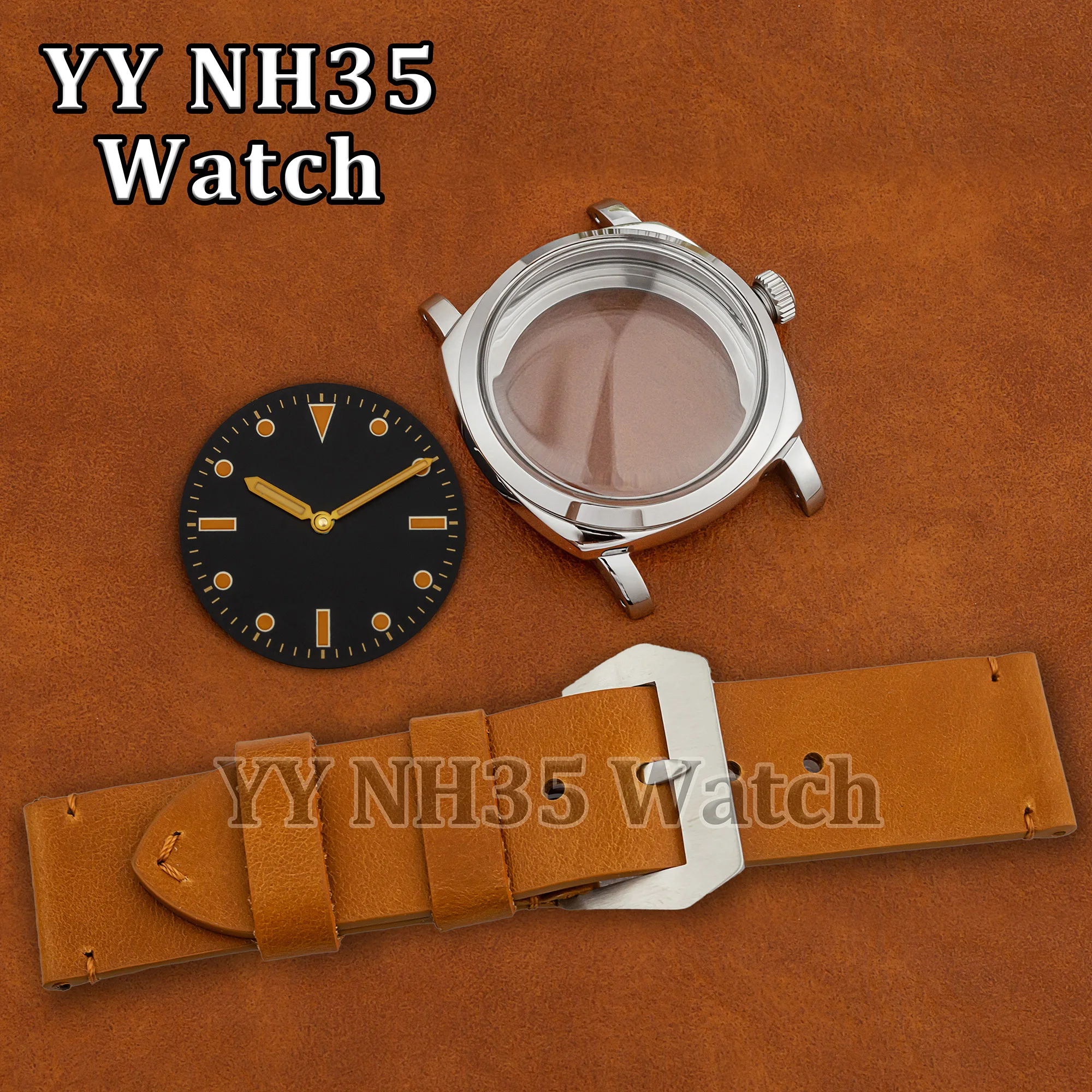 for PAM 6154 Watches Sapphire Glass 10ATM Waterproof Watch Case fit ETA 6497/6498/ST3600 Movement Watch Accessories 47mm Case