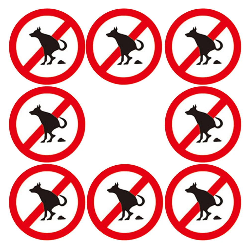 

8 Pcs Sign Warning Signs Stickers Dog Pooping Prohibition for Yard Lawn