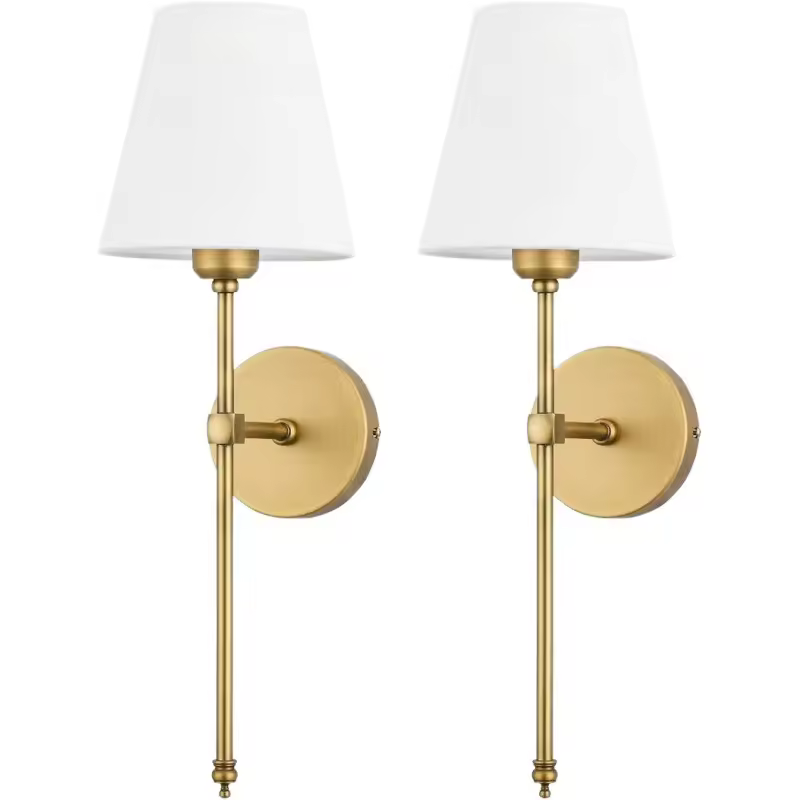 Applique murale américaine moderne pour salle de bain, miroir, chambre à coucher, décor de couloir, abat-jour en tissu, 100V-220V, filaire dur