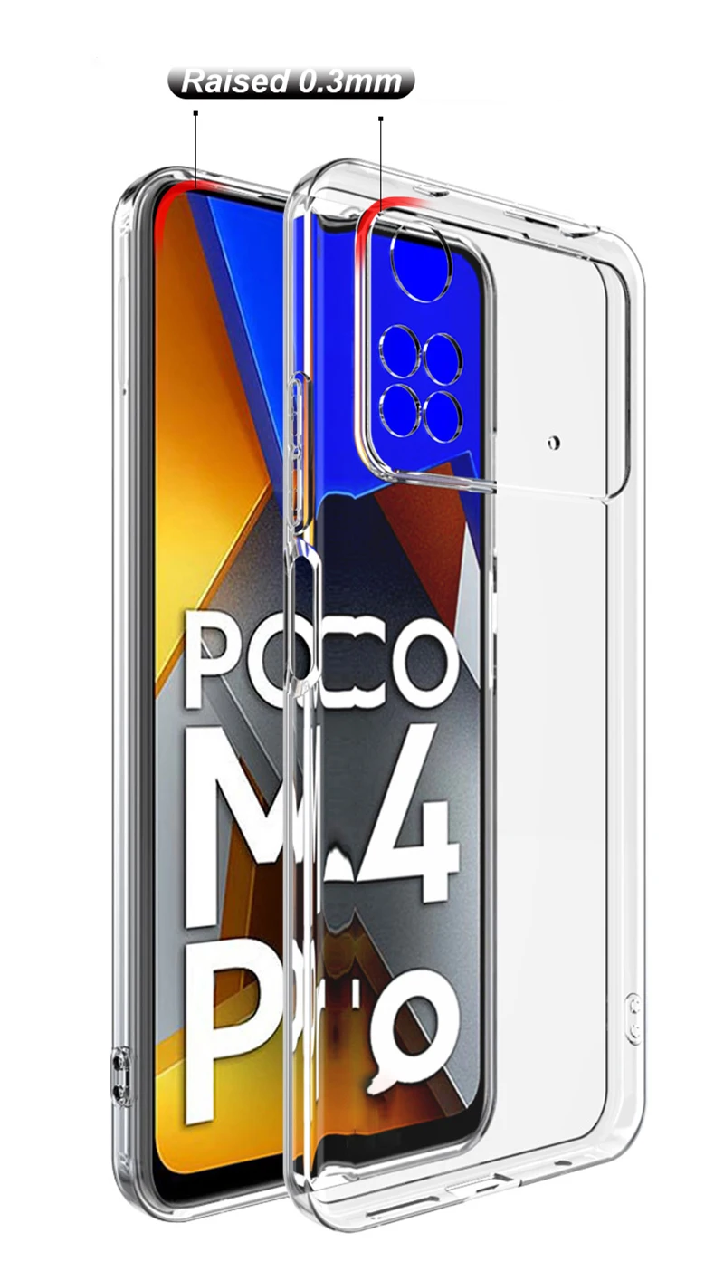 Klare TPU-Silikon-Telefonhülle für Xiaomi POCO X4 Pro X5 M3 M4 Pro M5s X3 GT 5G C40 C55 Klare weiche Hülle – Detail 3