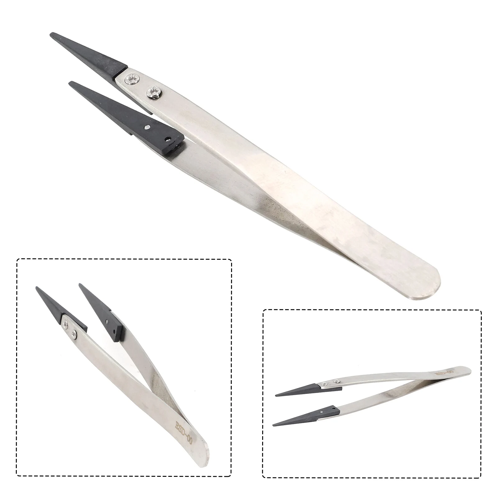 

High Quality Practical Brand New Industrial Tweezers Anti-static Tweezers Stable Clamping 1pcs Curved Straight