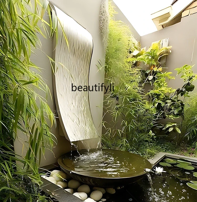 Japanese Zen simple courtyard Yongquan Plaza hotel water landscape fountain ornament
