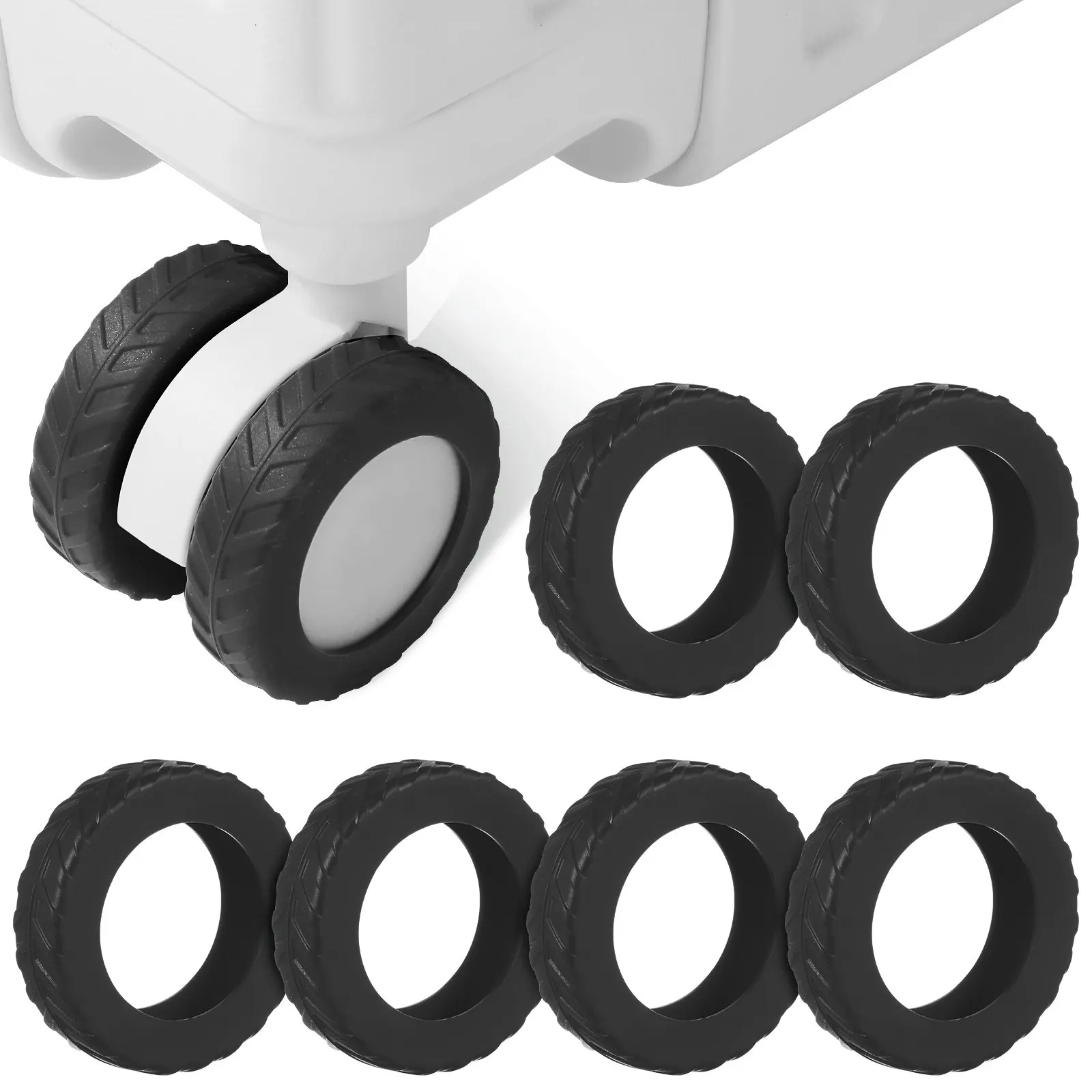 

8Pcs Luggage Wheel Protector Covers Silicone Thickened Nonslip Suitcase Rolling Wheel Sleeve Travel Shockproof Caster Sock