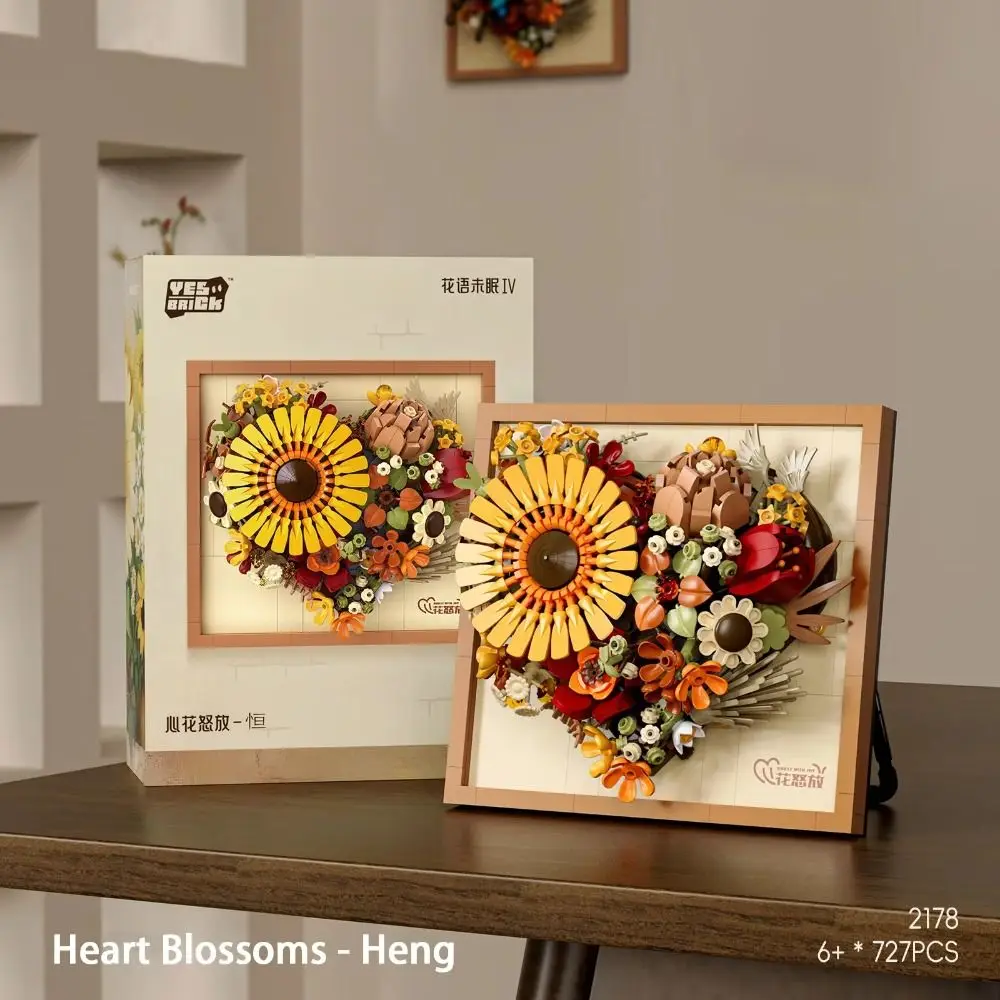 2025 DIY flores bloques de construcción decoración del hogar regalos de boda marco de imagen 3D decoración de escritorio creativa
