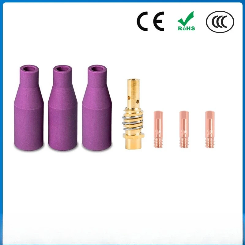 

Защитный колпачок для сварочного пистолета 15АК, аксессуары для газозащитной сварки, токопроводящее сопло 15АК, 7 шт.