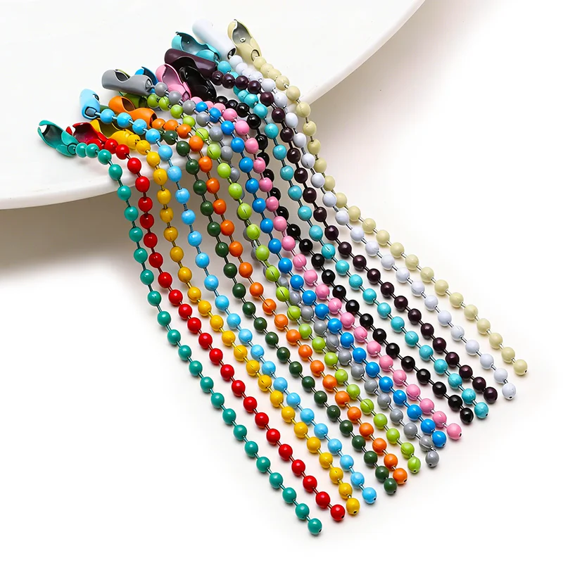 30/50/100pcs 10/12cm Ball Bead Chains Fits Key Chain/Label Hand Tag Connector For DIY Bracelet Jewelry Making Accessories