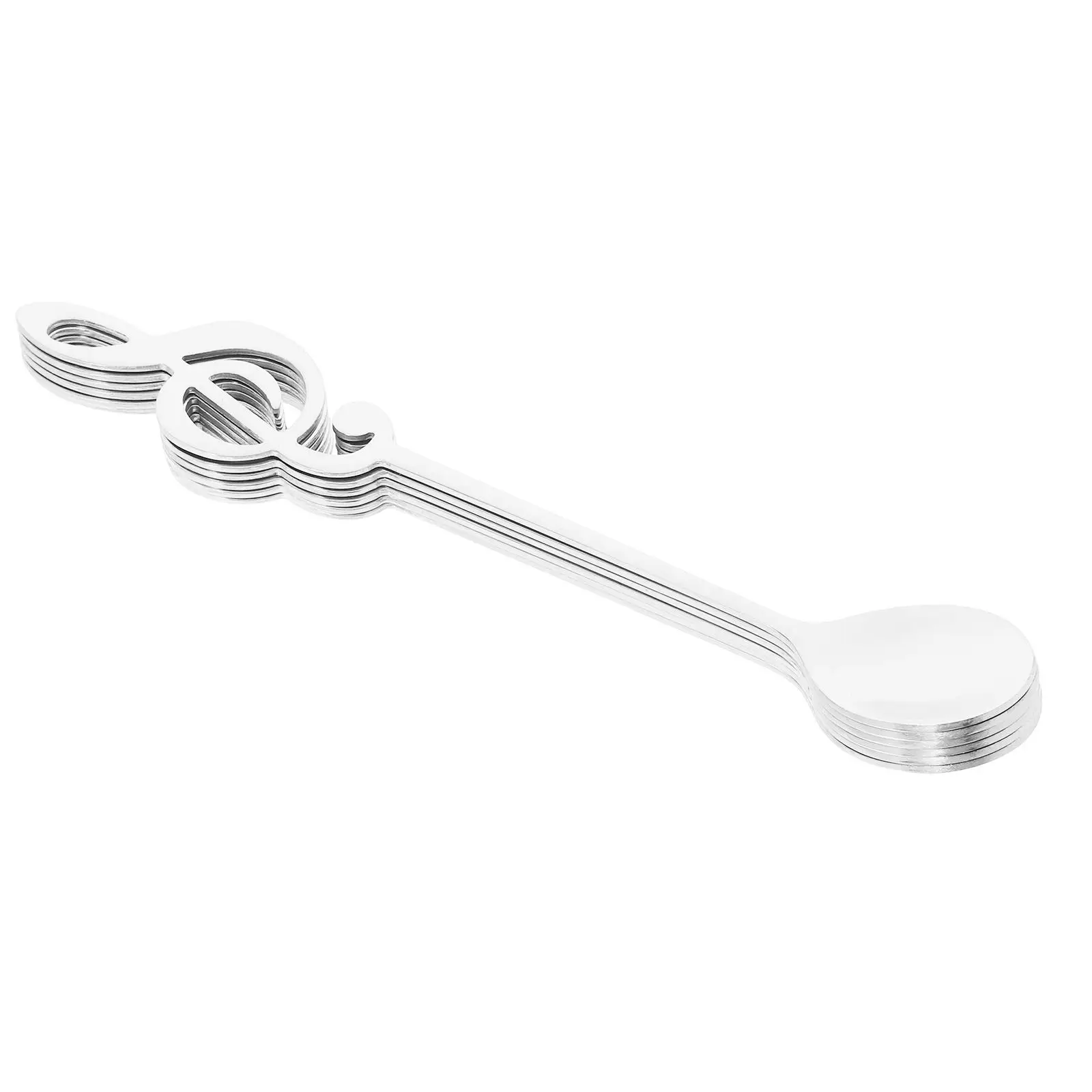 

6 Pcs Musical Note Dessert Spoon Coffee Stainless Spoons Miniature Teaspoon Steel