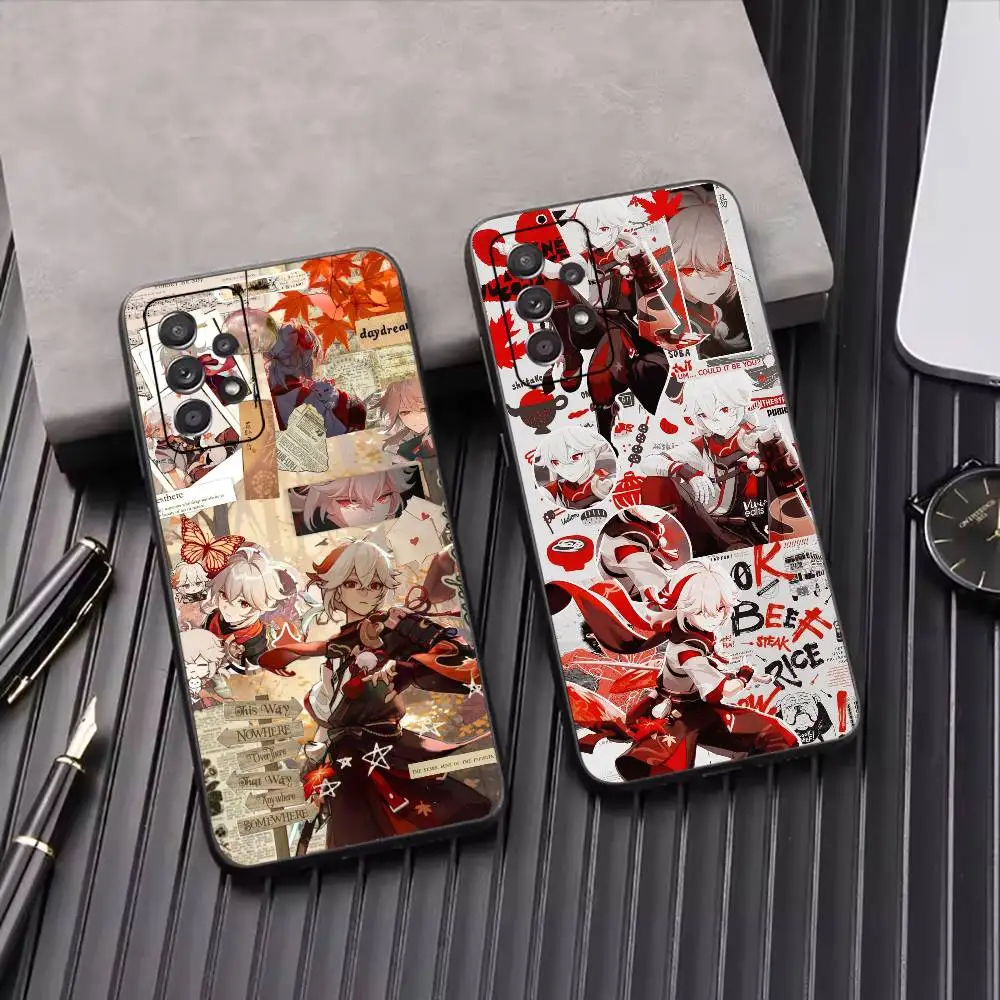 Game Genshin Impact Kazuha Phone Case for Samsung Galaxy S23,S24,S25,S22,Ultra,S21,Plus,FE,Lite,Note,10,Black Cover