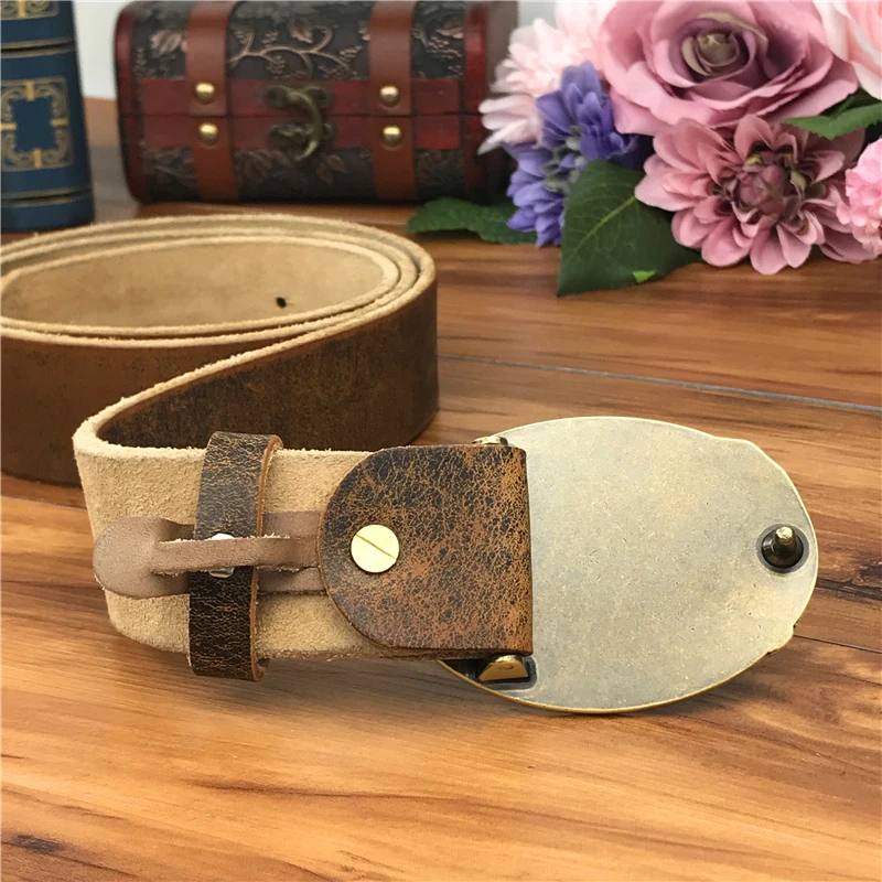 3.8cm Top Geauine Leather Belt Without Buckle Man Belt Ceinture Homme Mens Leather Belts Without Buckles For Men 105-125CM SP05