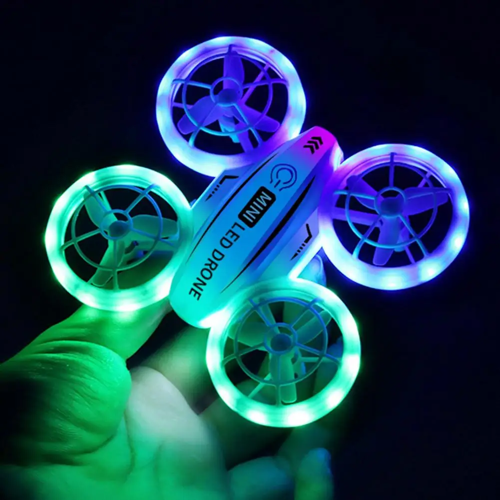 Kids Mini Drone Remote Control Colorful LED Quadcopter 360° Flip Shockproof Full Propeller Protect RC Drone Flying Toy Kids Gift