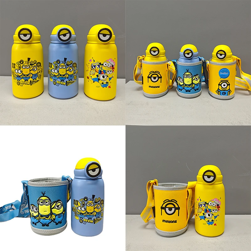 

Детская соломенная чашка для воды «Гадкий я», миньоны, 316, изолированная чашка из нержавеющей стали, аниме, студенческий ремешок, школьная специальная изолированная чашка