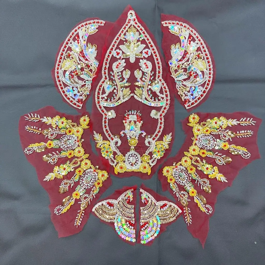 

Золотые пайетки, бисер, вышивка, кружевная аппликация, нашивка, для рукоделия, декор для костюмов, аксессуары для одежды, материал для свадебных платьев