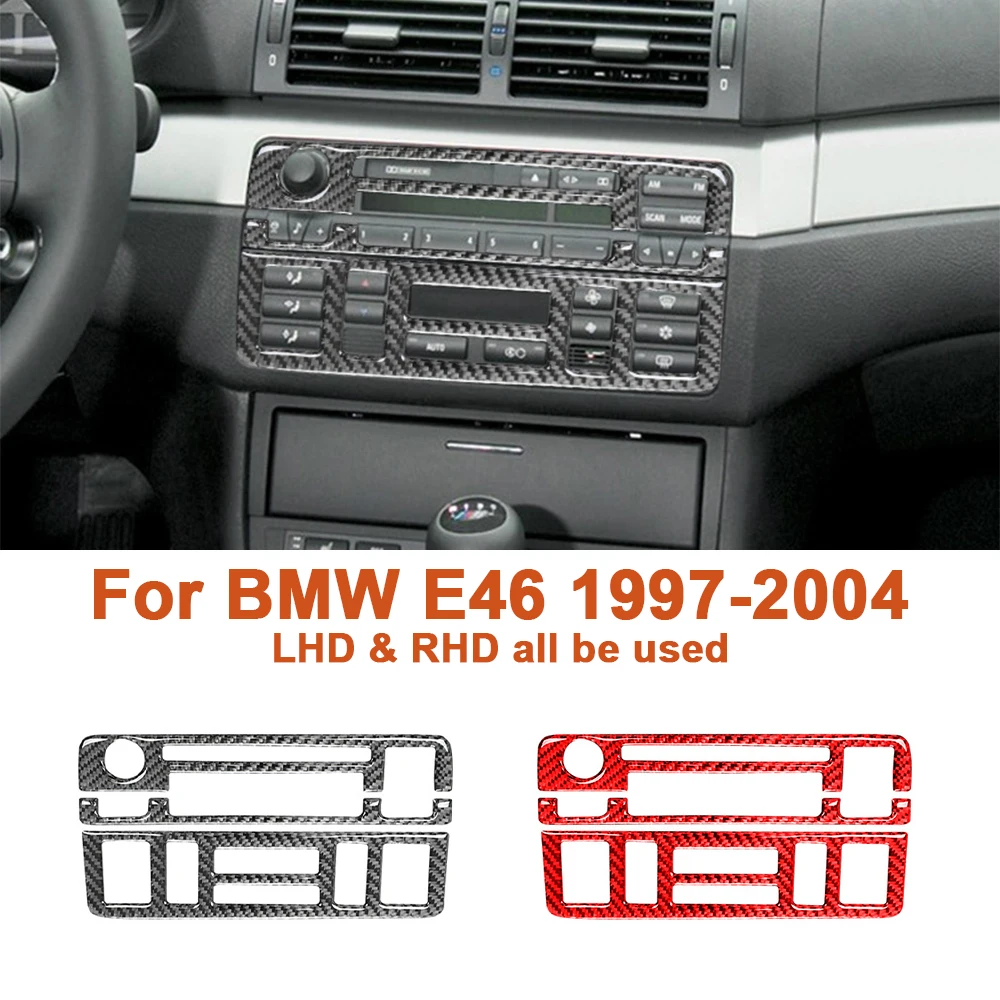 

For BMW 3 Series E46 1997-2004 Accessories Carbon Fiber Car Central Control Air Conditioning CD Button Panel Trim Cover Stickers