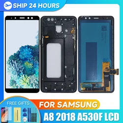 AAA+ A530 A530F A530F/DS Display With Frame For Samsung Galaxy A8 2018 Lcd Display Touch Screen Digitizer Assembly Replacement