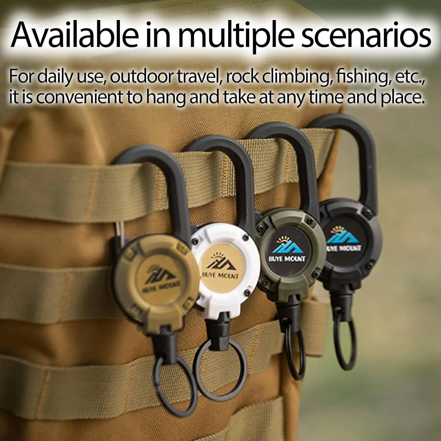 2-Pack Heavy Duty Retractable Keychain, Tactical ID Badge Reel with 22.8
