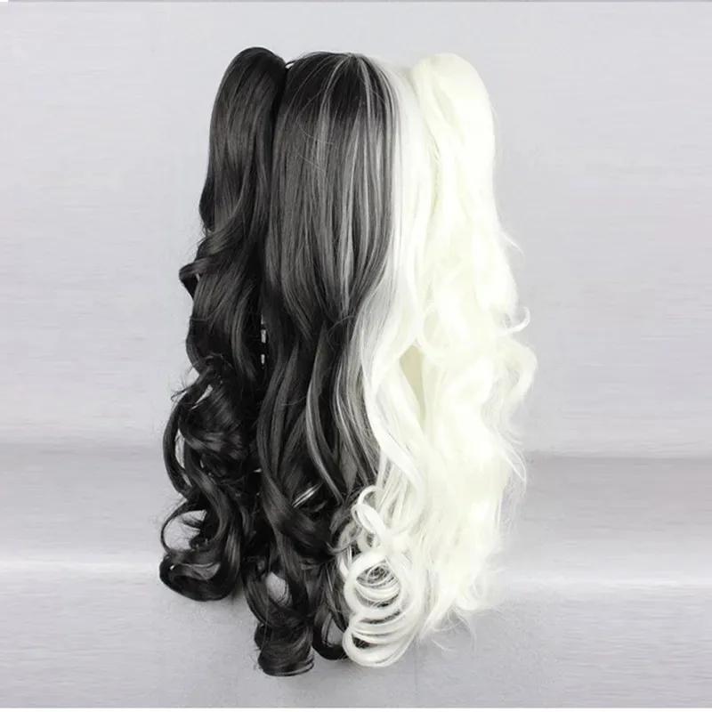 애니메이션 단간론파 모노쿠마 코스프레 의상 단간론파 기모노 앞치마 드레스 여성 할로윈 파티 의상 가발 ob;8