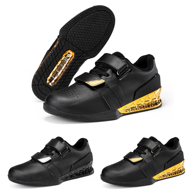 Sepatu Angkat Beban Profesional untuk Pria dan Wanita, Sepatu Squat untuk Powerlifting dengan Sol Karet Anti Selip