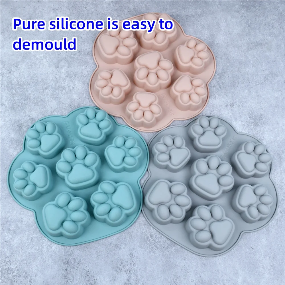 Paw Print Silicone Mold Dog Cat Animal Paw Mould For Candy Fondant Chocolate Jelly Pudding Soap Ice Cube Tray Dog Cat Treats