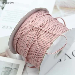 Kewgarden  3mm Dotted Line Stripe Satin Ribbons Packaging Ribbon Handmade Tape DIY Bowknot Clothing Accessories 20 Yards