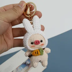 Cute Animal Doll Crochet Keychain For Bag Pendant Handmaking Crochet Rabbit Keyrings Creative Knitted Gifts Custom Accessories