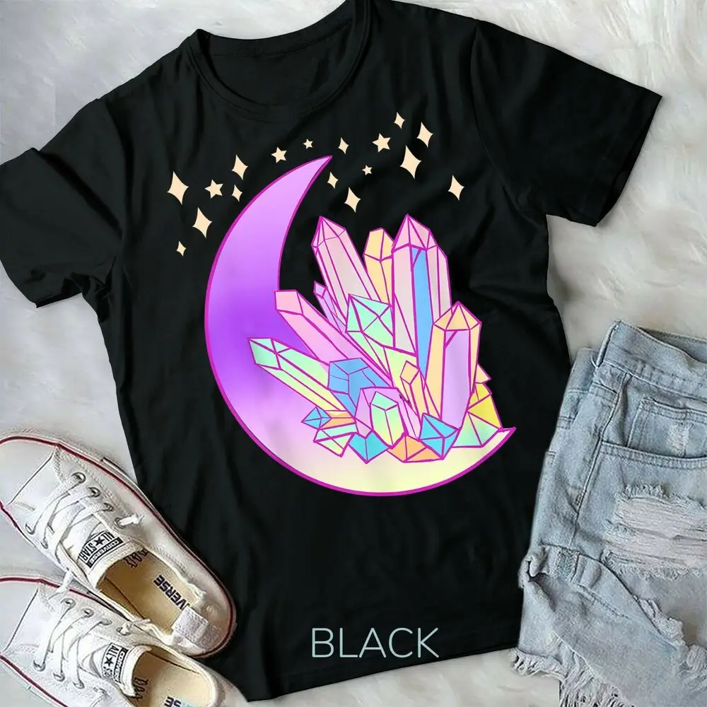 Pastel Goth  Cluster Glowing Moon Kawaii Witch - Unisex Form T-Shirt High Quality 100%Cotton Short Sleeve