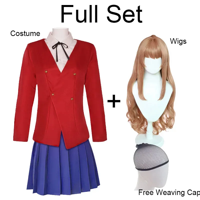 تورادورا! زي الزي المدرسي التايغا النمر × التنين! Aisaka تأثيري الباروكات أنيمي المرأة JK موحدة التنانير sf/1