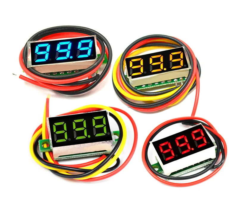 DC 0-0.28 V 3-Wire Voltmeter 100 Inch Mini Gauge Voltmeter LED Display Digital Panel Detector Monitoring Tools