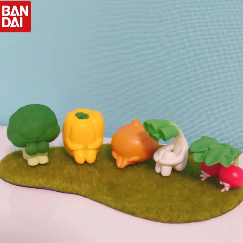 Bandai Machibouke Vegetable Vol 2 Gashapon Figure Broccoli Onion Scallion Bell Pepper Radish Desktop Decor Collectible Toy