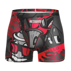 Men's Swim Jammer Athletic Practice Knee-Length Swimsuit Shorts Swimming Trunks Beach Tights Shorts Surfing Pants Bathing Suit