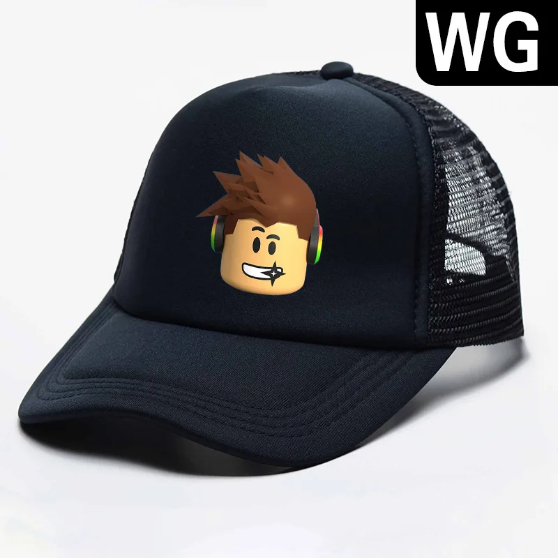 لعبة Roblox الأطفال قبعة بيسبول الكبار الكرتون أنيمي الشكل طباعة قبعة صبي فتاة الصيف تنفس طفل قبعة الهيب هوب صافي قبعة هدية #6