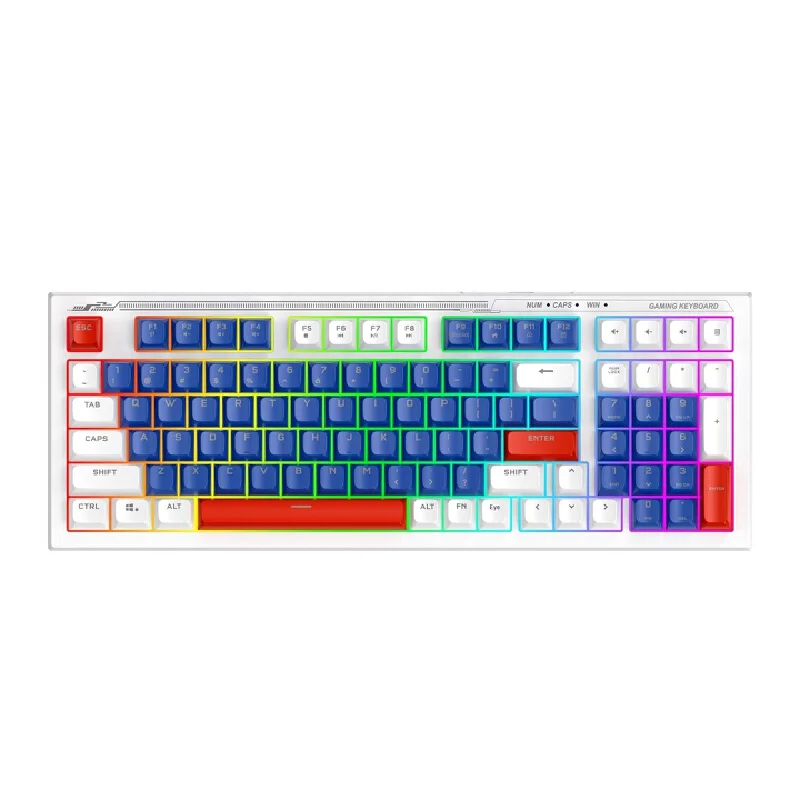 Wired Gaming Keyboard Mouse Combo 98 Keys Mechanical Feel Rgb Backlit Silent Set For Pc Laptop Desktop E-Sports Gamer Office Typ