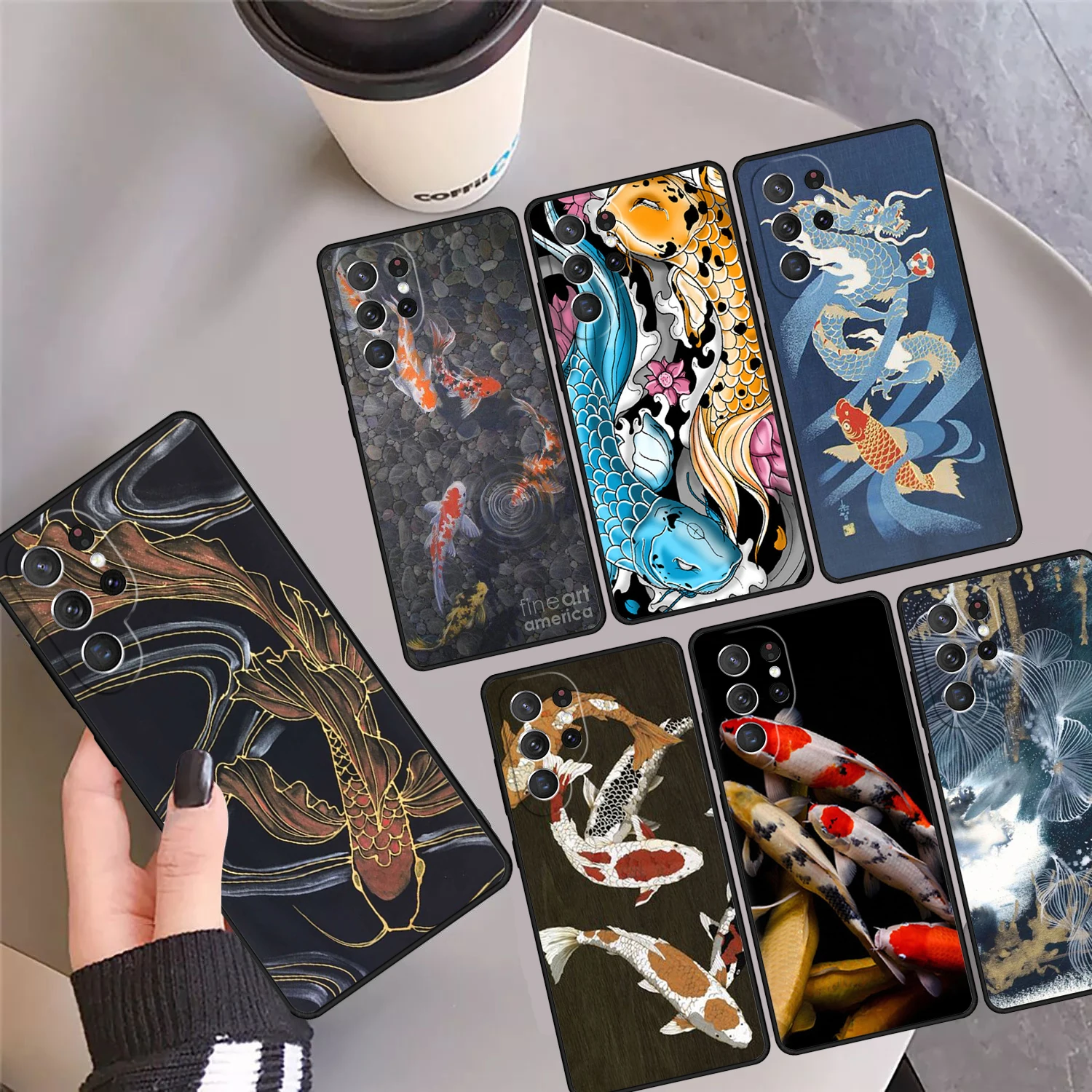 

Koi Carp Fish Phone Case Cover Coque For Samsung Galaxy S24 S25 Ultra S23 S22 Plus S21 FE S20 Note 10 20 Pro Ultra