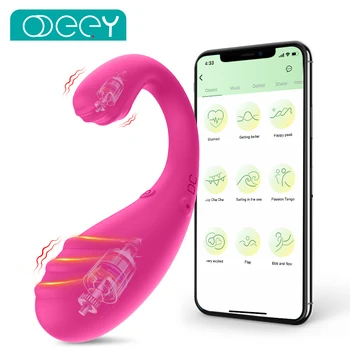 Vibrador vaginal com controle bluetooth, motor duplo, estimulador vibratório do ponto g, massageador anal vestível, brinquedos sexuais para mulheres