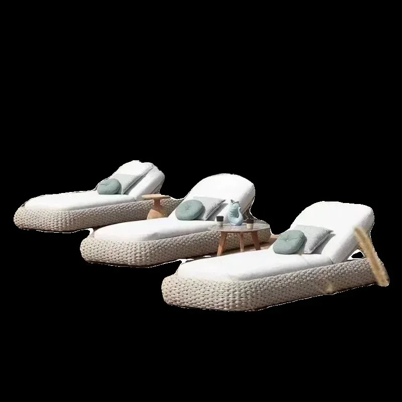 

Шезлонг для бассейна из ротанга, для отелей и клубов, для загара, пляжный, уличный, водонепроницаемый, с защитой от солнца