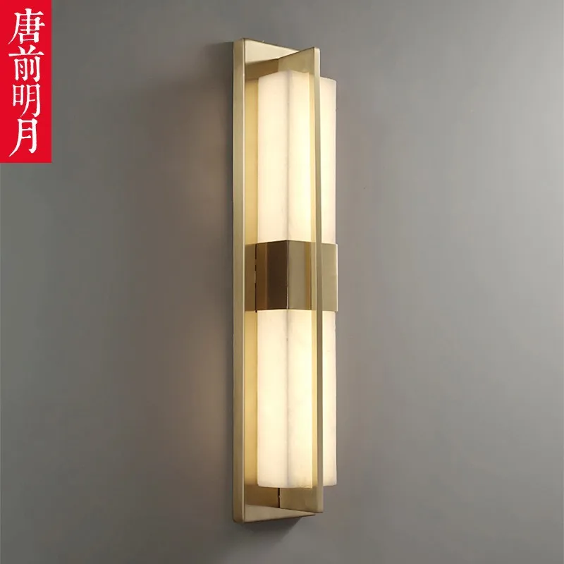 

New Chinese wrought iron living room bedroom dining room light corridor aisle light luxury villa designer simple imitation marbl