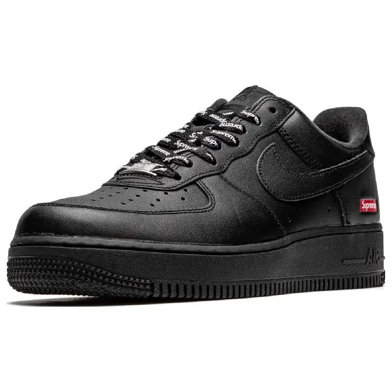 Nike Supreme X Air Force 1 Low \' Logo - Black\' Sneakers shoes CU9225-001 With Original Box