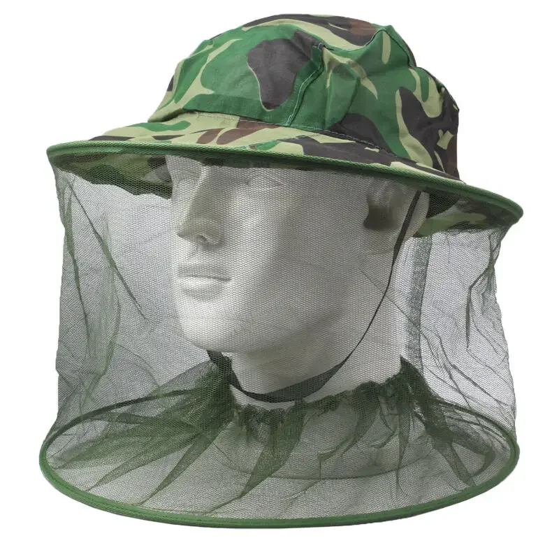 Net Mesh Face Protector Cap Insect Bee Mosquito Resistance Sun Fish Hat Camouflage Anti-bee Summer Fishing Hat for Men Women