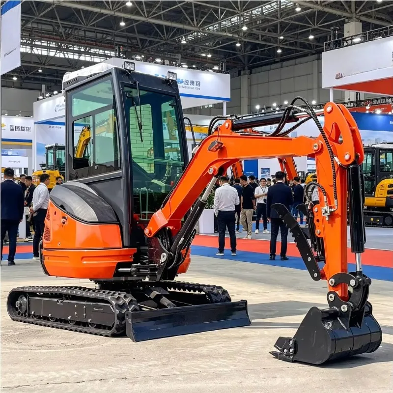 Mini Excavator with Trenching Bucket Hydraulic Crawler Digger for Farm Garden Drainage Digging Work Sale Equipment