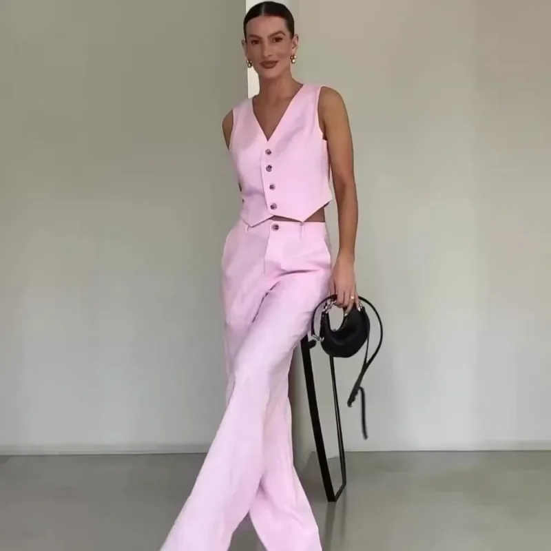 

Fashion Tube Top Vest Temperament Commuter Suit Three-piece Set Autumn European , American Amazon Cross-border Women's Clothing